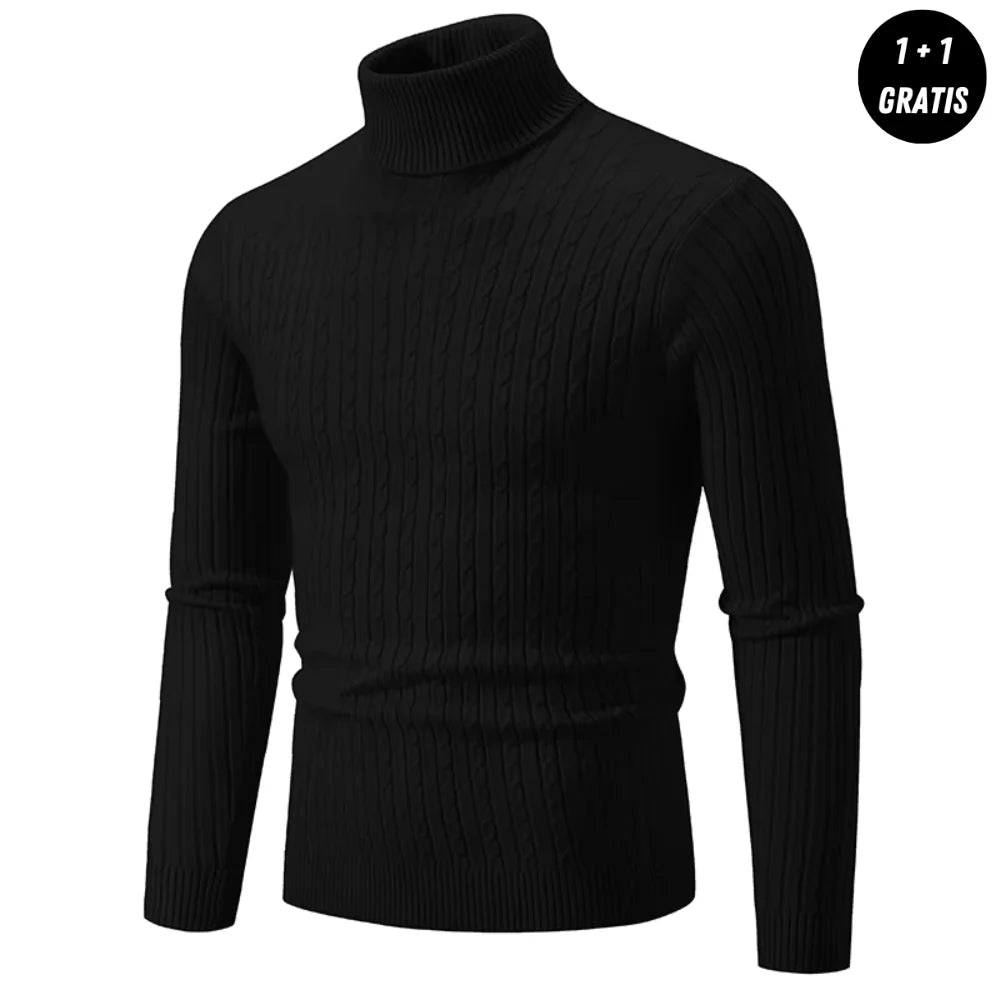 Varm strikkegenser med turtleneck - ENZO