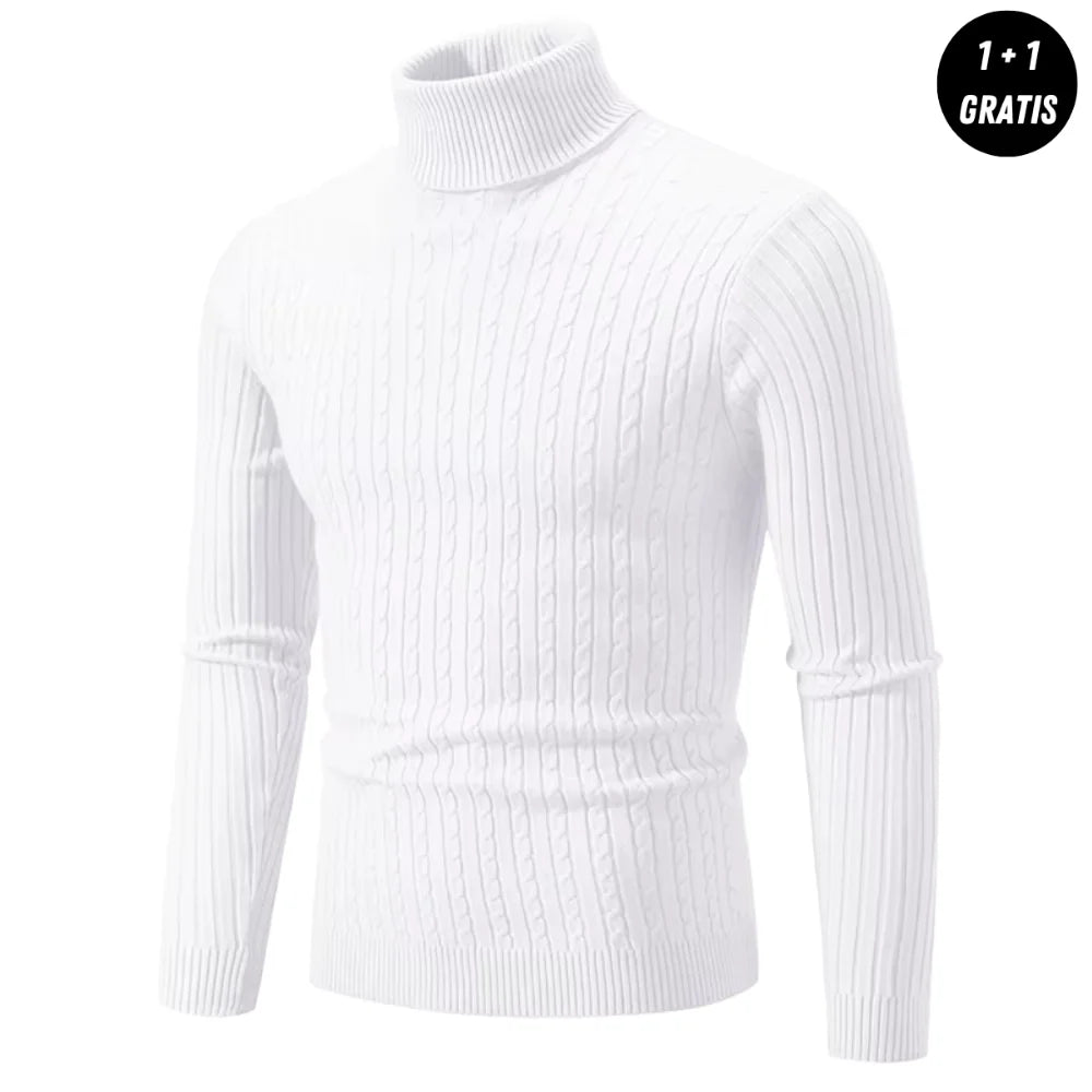 Varm strikkegenser med turtleneck - ENZO