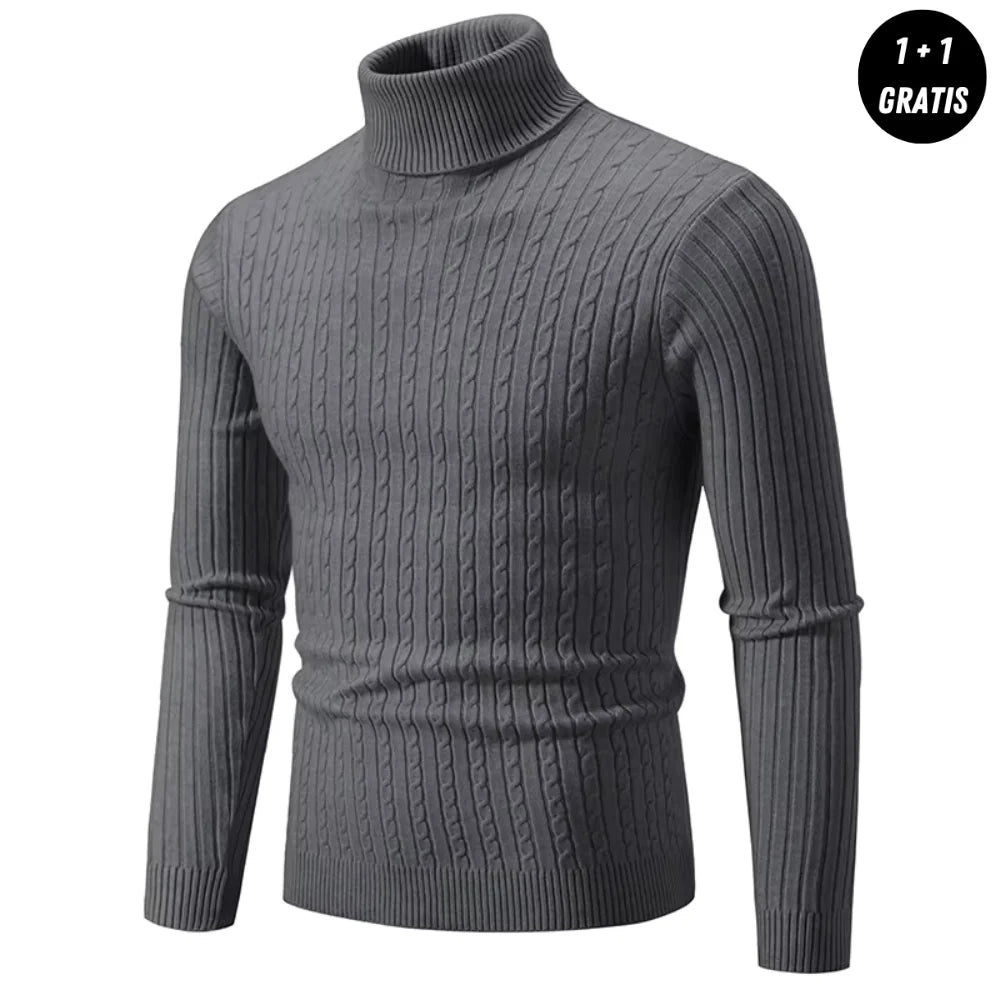 Varm strikkegenser med turtleneck - ENZO