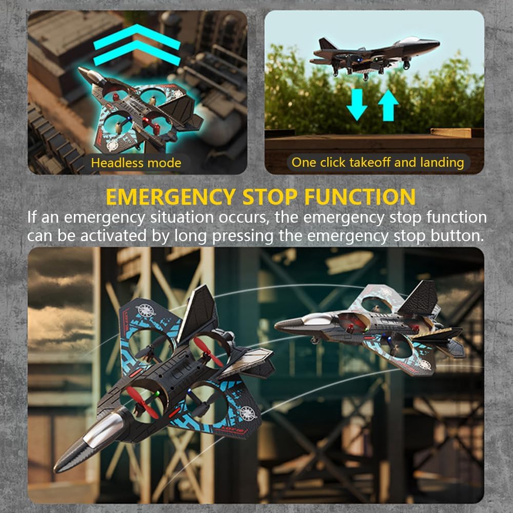 RC Stunt Fighter Jet med LED & 360° Loopar – Lätt att Flyga, Svår att Släppa