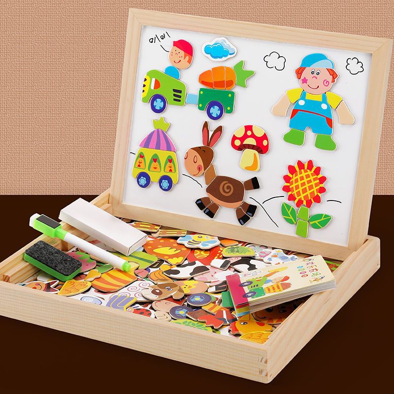 Montessori 2-i-1 rit- och skrivtavla