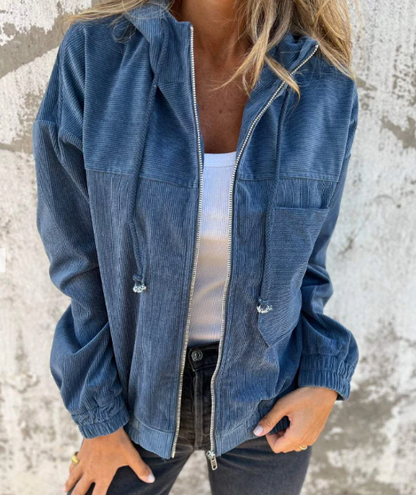 Ella™ | Corduroy capuchonjack met rits