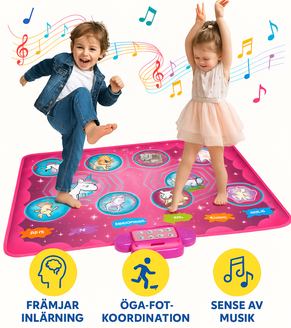 Elektronisk Dansmatta för Barn – Med Bluetooth & 9 Nivåer av Kul! 🎶