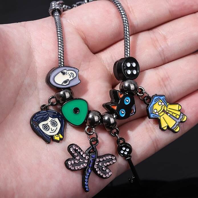 Coraline-Inspired Charm Bracelet & Necklace Set
