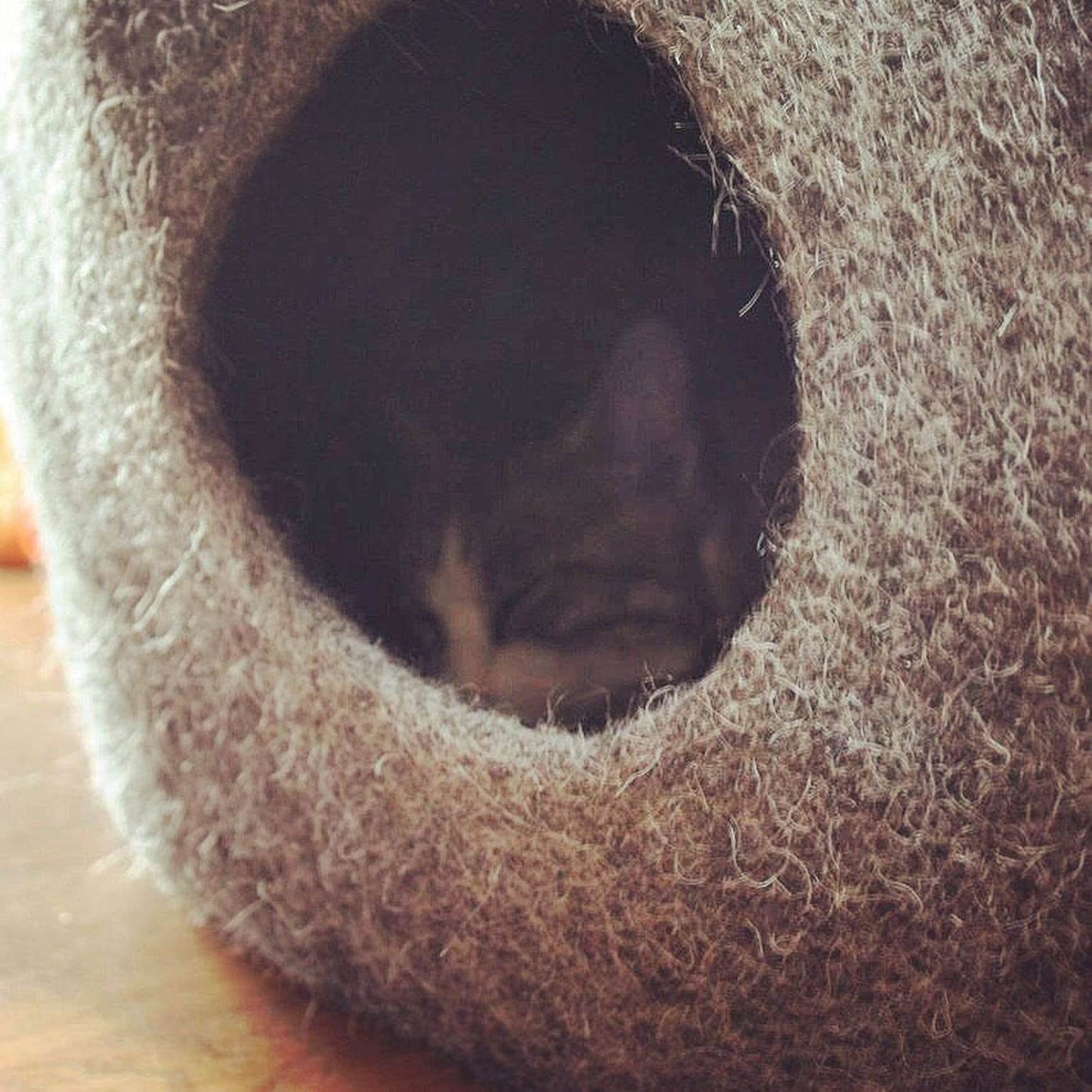 Deluxe Handcrafted Cat Cave with Tail