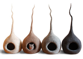 Deluxe Handcrafted Cat Cave with Tail
