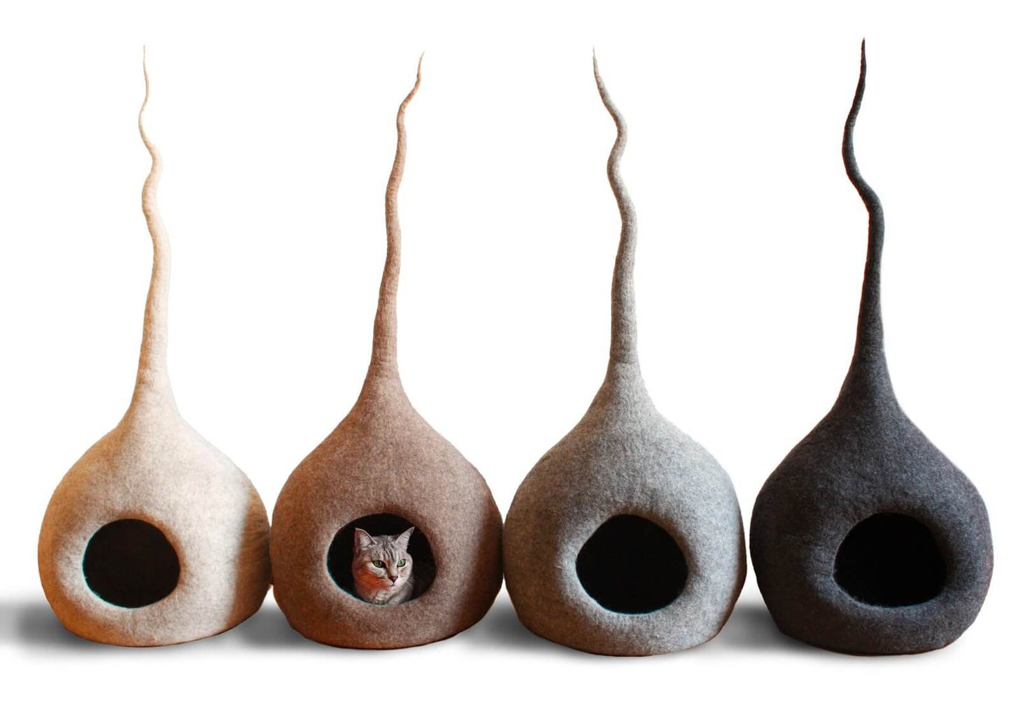 Deluxe Handcrafted Cat Cave with Tail