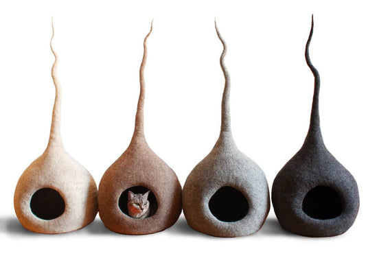 Deluxe Handcrafted Cat Cave with Tail