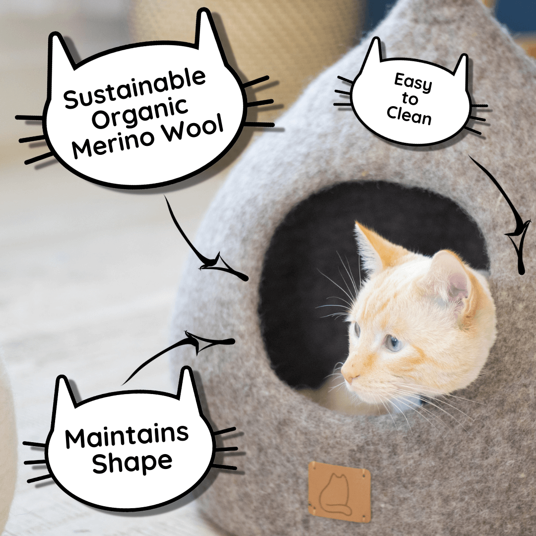Deluxe Handcrafted Cat Cave with Tail