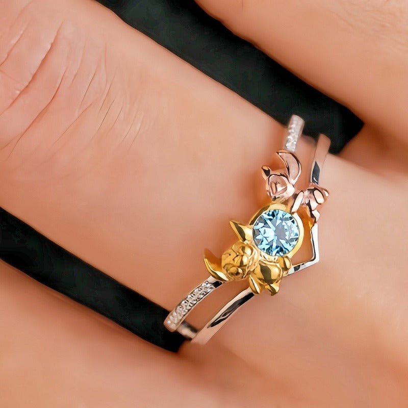 Stitch & Angel Love Ring